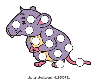Vector digital educational game for toddlers: plasticine patches or dot marker pages to develop fine motor skills