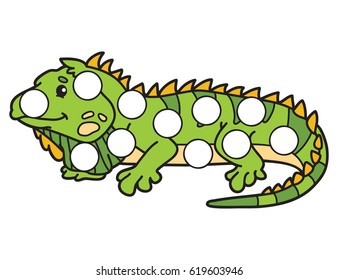 Vector digital educational game for toddlers: plasticine patches or dot marker pages to develop fine motor skills