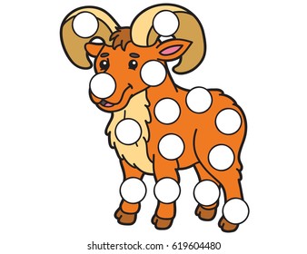Vector digital educational game for toddlers: plasticine patches or dot marker pages to develop fine motor skills