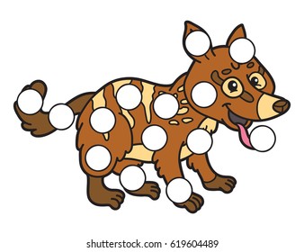 Vector digital educational game for toddlers: plasticine patches or dot marker pages to develop fine motor skills
