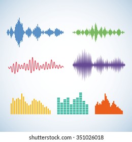 Vector digital equalizer set. Equalizer icon. Equalizer design template. Music equalizer.