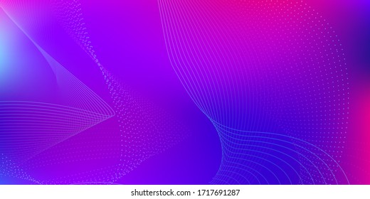 Vector Digital Futuristic. Graphic Plexus Background. Abstract Speed Technology Concept. Abstract Blue, Violet Waves on the Light.