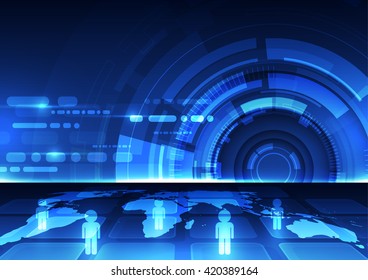 vector digital global communication technology concept, abstract background
