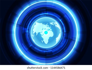 Vector digital global technology concept, abstract background