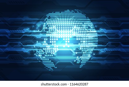 Vector digital global technology concept, abstract background