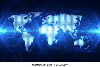 vector digital global technology concept, abstract background illustration