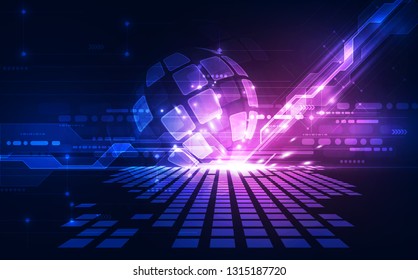 vector digital global technology concept, abstract background