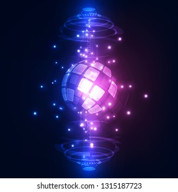 vector digital global technology concept, abstract background