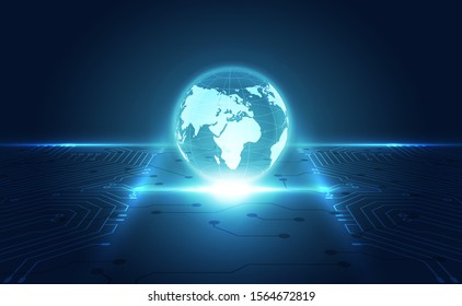 vector digital global technology concept, abstract background
