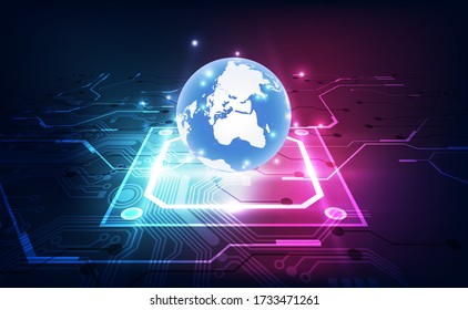 vector digital global technology concept, abstract background illustration