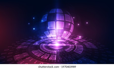 vector digital global technology concept, abstract background illustration
