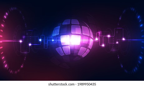 vector digital global technology concept, abstract background illustration