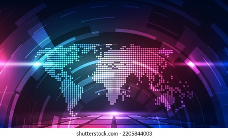 vector digital global technology concept, abstract background illustration