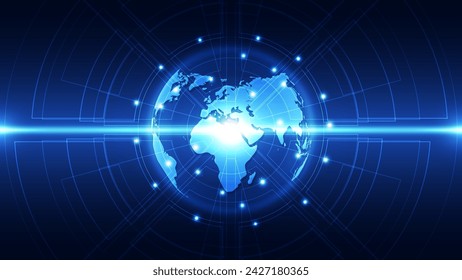 vector digital global technology concept, abstract background illustration