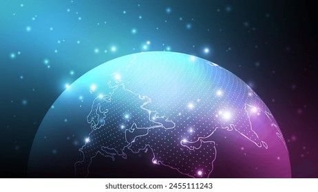 vector digital global technology concept, abstract background illustration