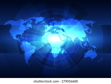vector digital global technology concept, abstract background