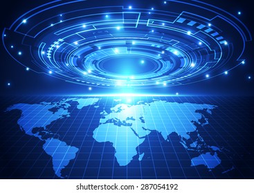 vector digital global technology concept, abstract background