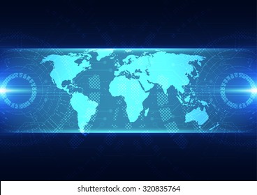 vector digital global technology concept, abstract background