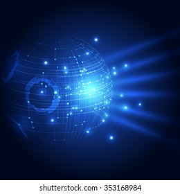 vector digital global technology concept, abstract background