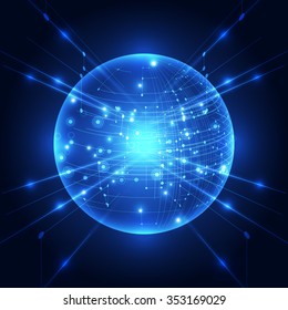 vector digital global technology concept, abstract background