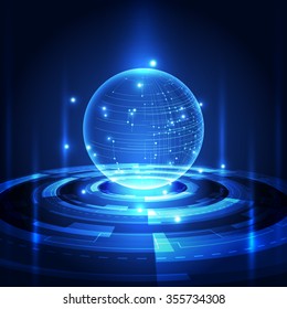 vector digital global technology concept, abstract background