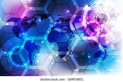 vector digital global technology concept, abstract background