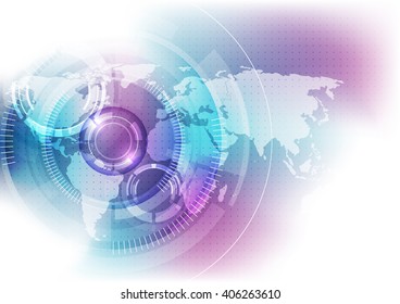 vector digital global technology concept, abstract background