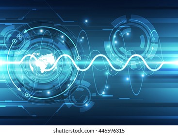 vector digital global technology concept, abstract background