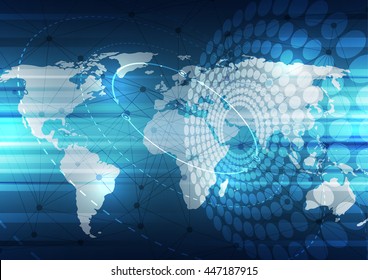 vector digital global technology concept, abstract background