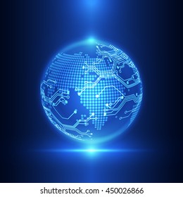 vector digital global technology concept, abstract background