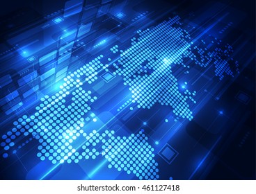 vector digital global technology concept, abstract background