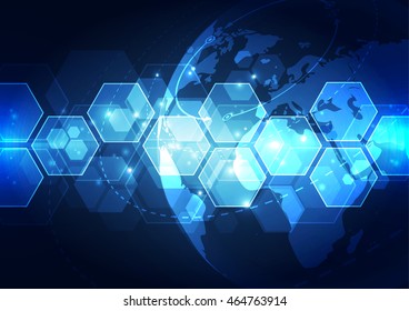vector digital global technology concept, abstract background