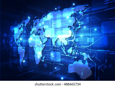 vector digital global technology concept, abstract background