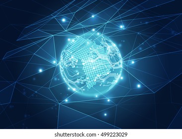 vector digital global technology concept, abstract background