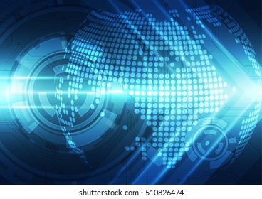vector digital global technology concept, abstract background