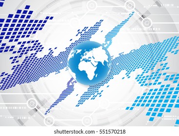 vector digital global technology concept, abstract background