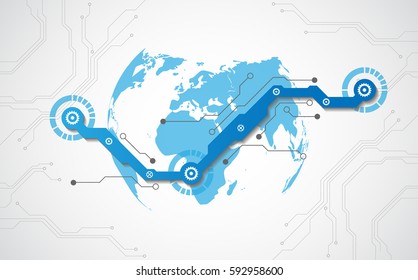 vector digital global technology concept, abstract background