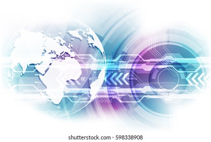 vector digital global technology concept, abstract background
