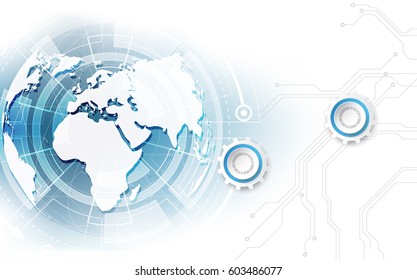 vector digital global technology concept, abstract background