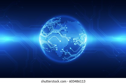 vector digital global technology concept, abstract background