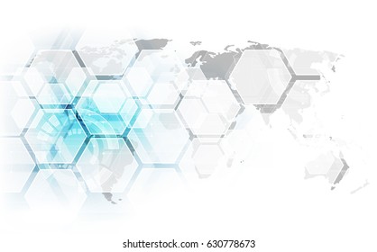 Vector digital global technology concept, abstract background