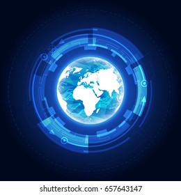 vector digital global technology concept, abstract background