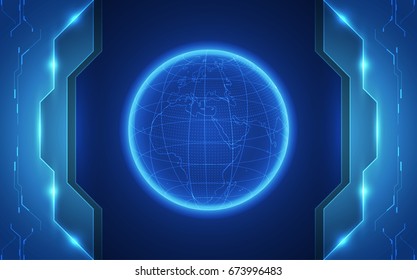 vector digital global technology concept, abstract background