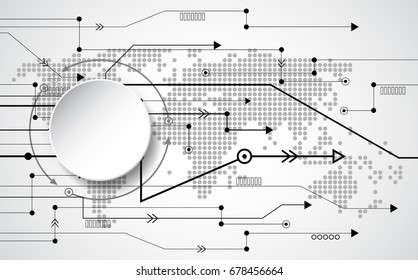 Vector digital global technology concept, abstract background
