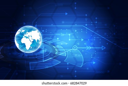 vector digital global technology concept, abstract background