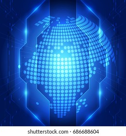 vector digital global technology concept, abstract background