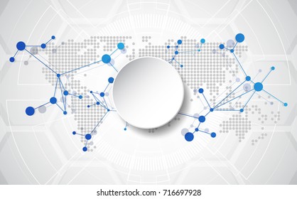 Vector digital global technology concept, abstract background