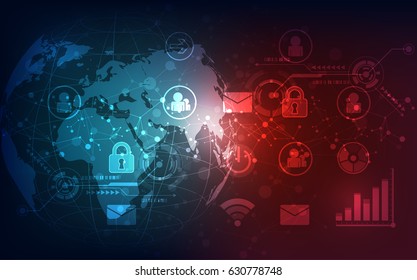 vector digital global technology interface, abstract background