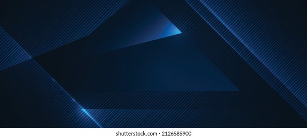 Diseño gráfico digital vectorial con línea clara, forma geométrica, patrón de línea de rayas y textura en color azul gradiente.Ilustración arte abstracto para futurista moderno, tecnología, fondo de papel pintado