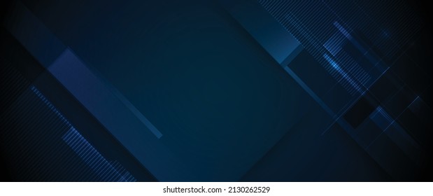 Vector digital graphic design with light line, geometric shape, stripe line pattern and texture on gradient blue color.Illustration abstract art for modern futuristic, technology, wallpaper background